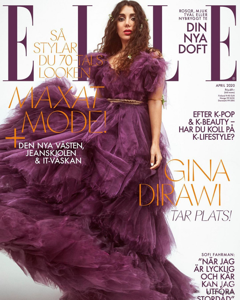 Gina Dirawi featured on the Elle Sweden cover from April 2020