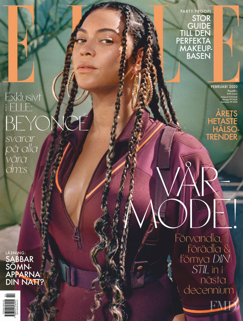 Beyonce featured on the Elle Sweden cover from February 2020
