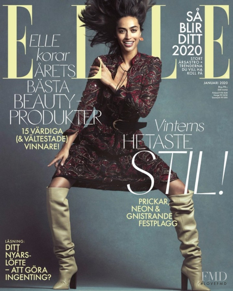 Alanna Arrington featured on the Elle Sweden cover from January 2020