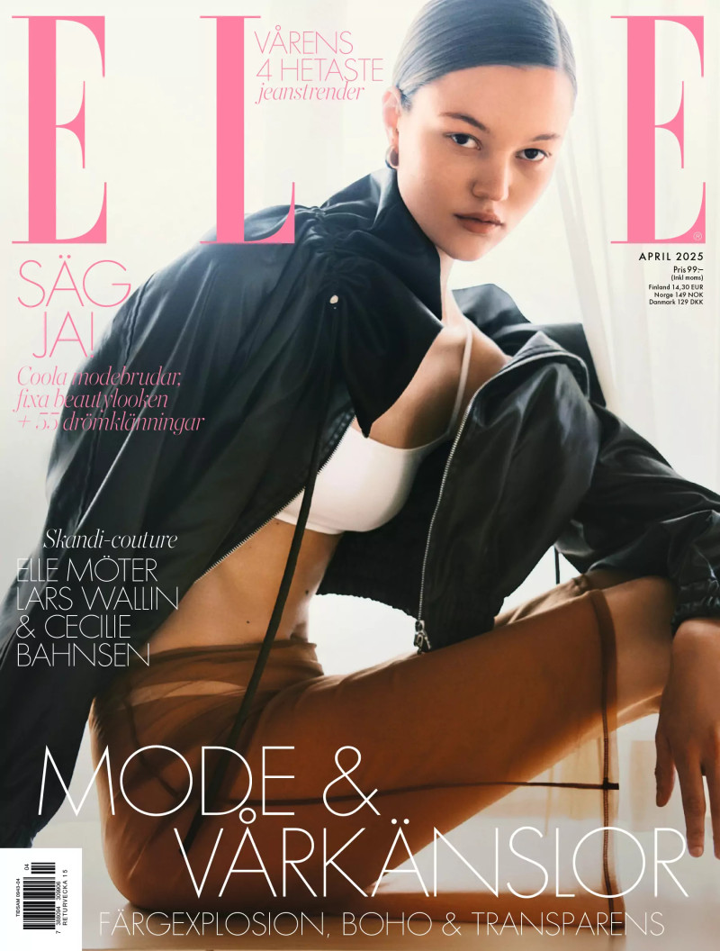 Noor Chaltin featured on the Elle Sweden cover from April 2025