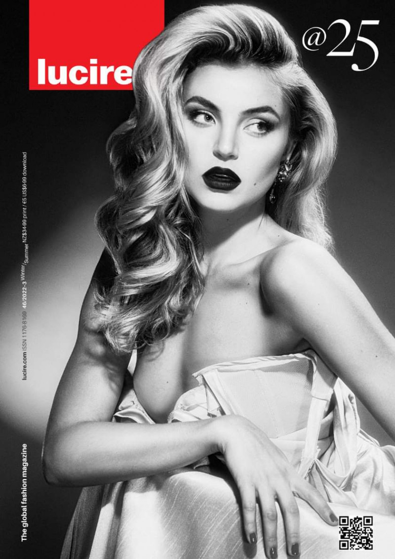 Rachel Hilbert featured on the Lucire Romania cover from February 2023