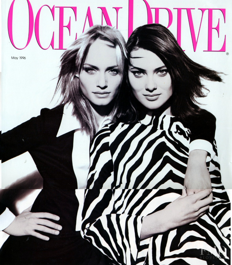 Amber Valletta featured on the Ocean Drive cover from May 1996