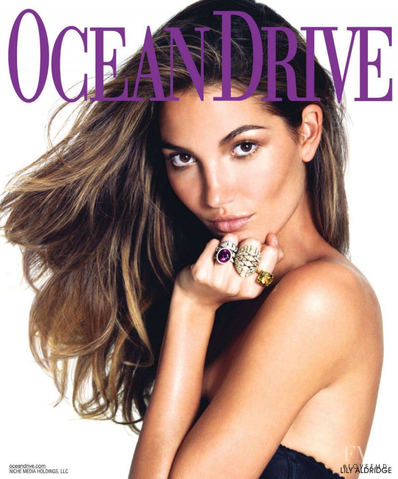 Lily Aldridge featured on the Ocean Drive cover from May 2011