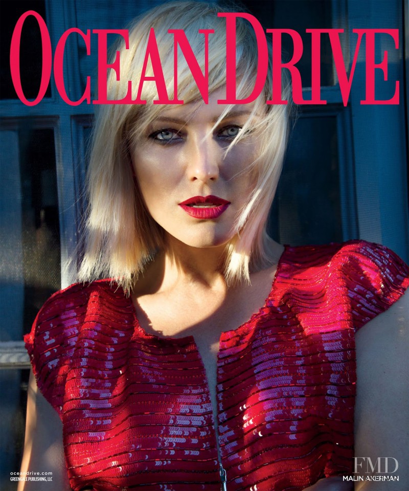 Malin Akerman featured on the Ocean Drive cover from March 2016