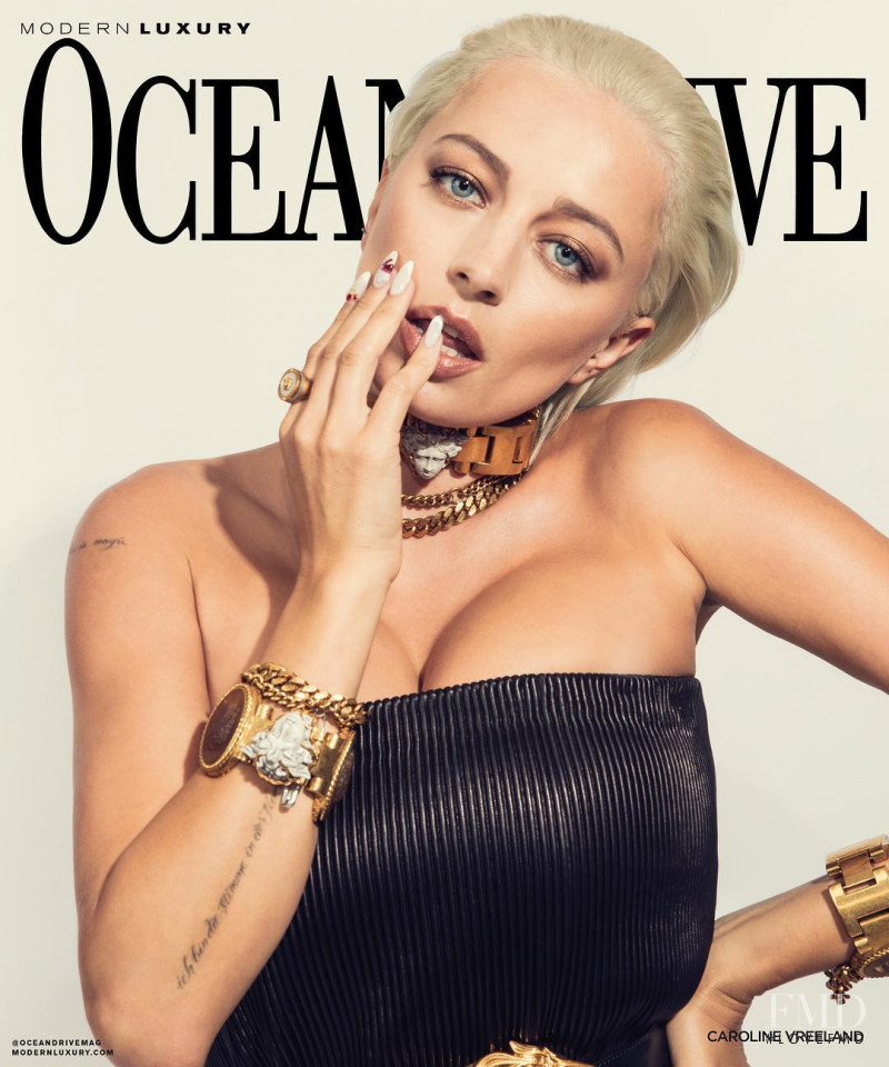 Caroline Vreeland featured on the Ocean Drive cover from October 2018