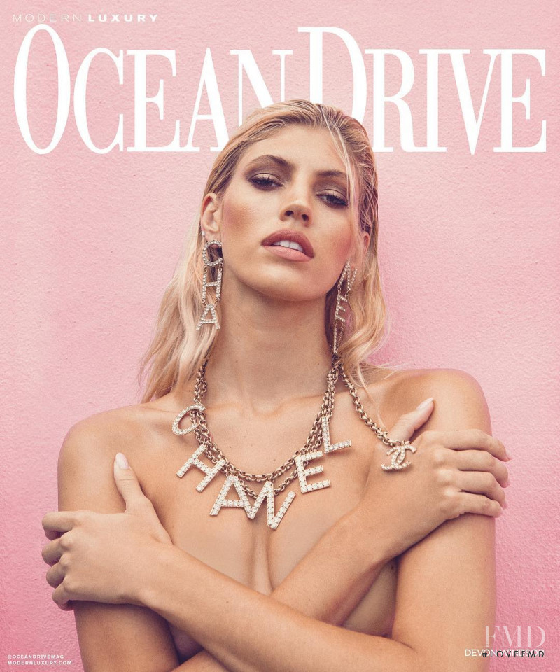 Devon Windsor featured on the Ocean Drive cover from June 2019