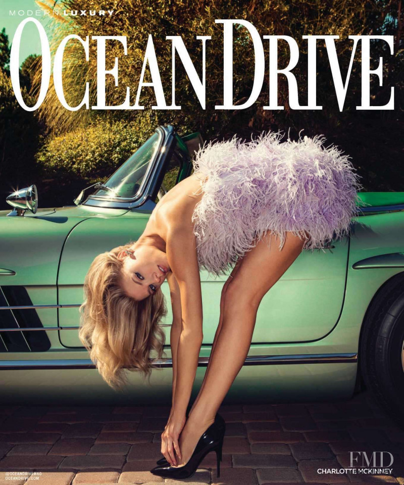 Charlotte Mckinney featured on the Ocean Drive cover from April 2020