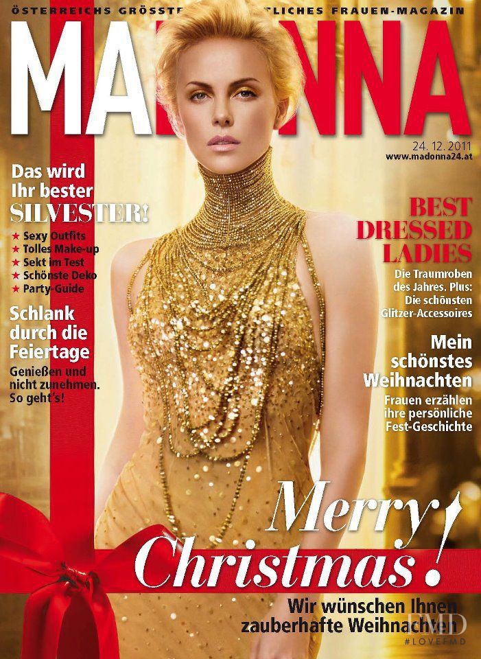 Charlize Theron featured on the MADONNA cover from December 2011