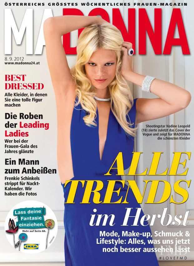 Nadine Leopold featured on the MADONNA cover from September 2012