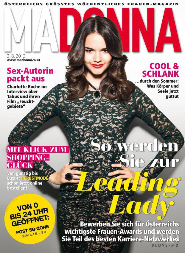 Andrea Ojdanic featured on the MADONNA cover from August 2013