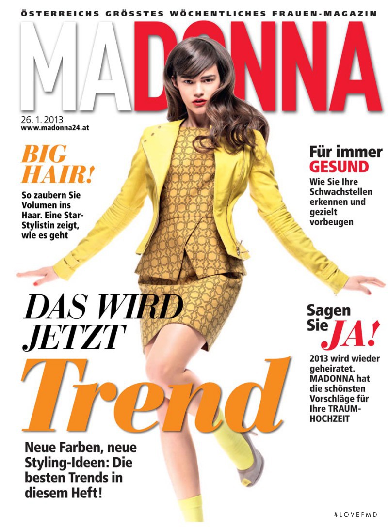 Andrea Ojdanic featured on the MADONNA cover from January 2013