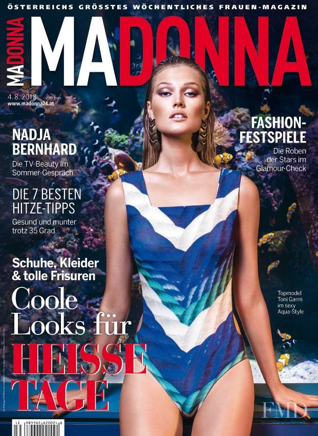 Toni Garrn featured on the MADONNA cover from August 2018