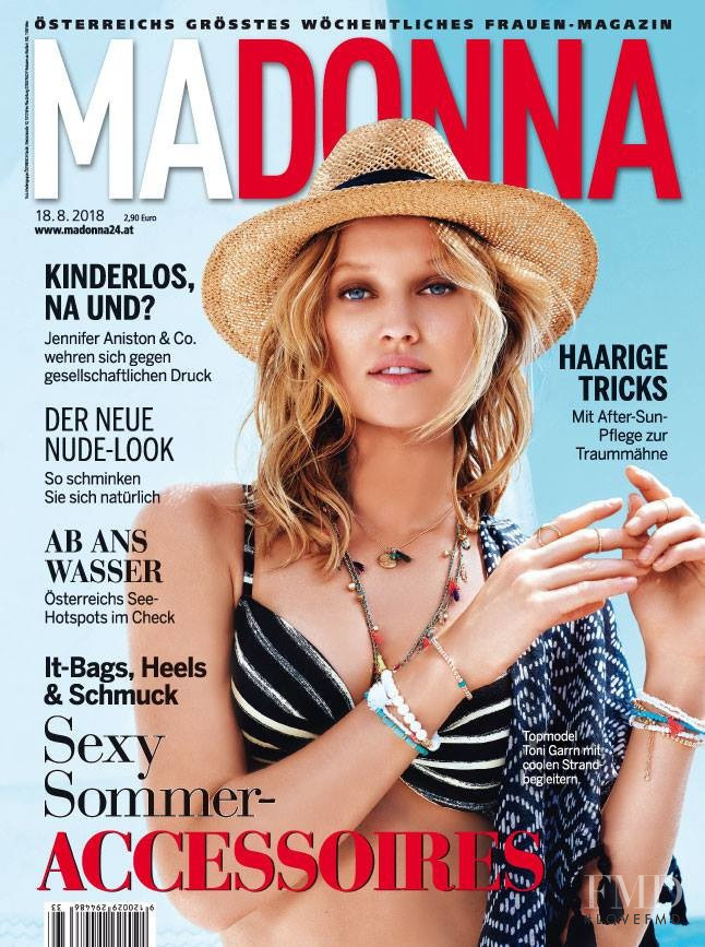 Toni Garrn featured on the MADONNA cover from August 2018