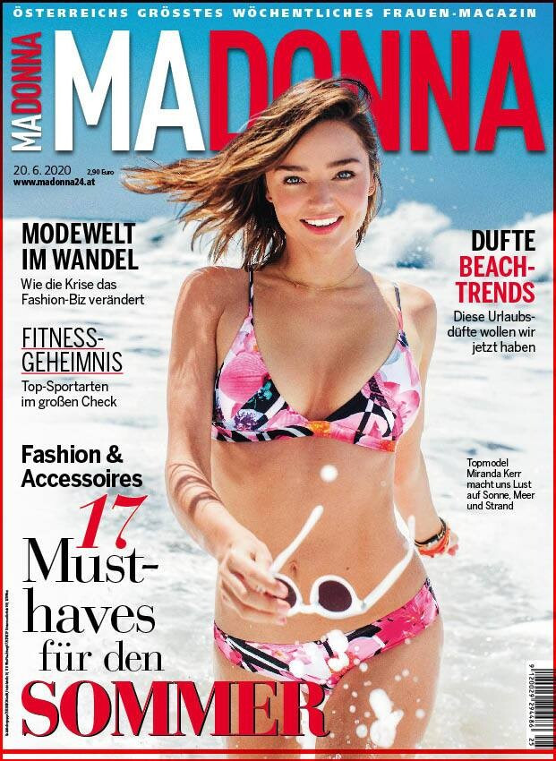Miranda Kerr featured on the MADONNA cover from June 2020
