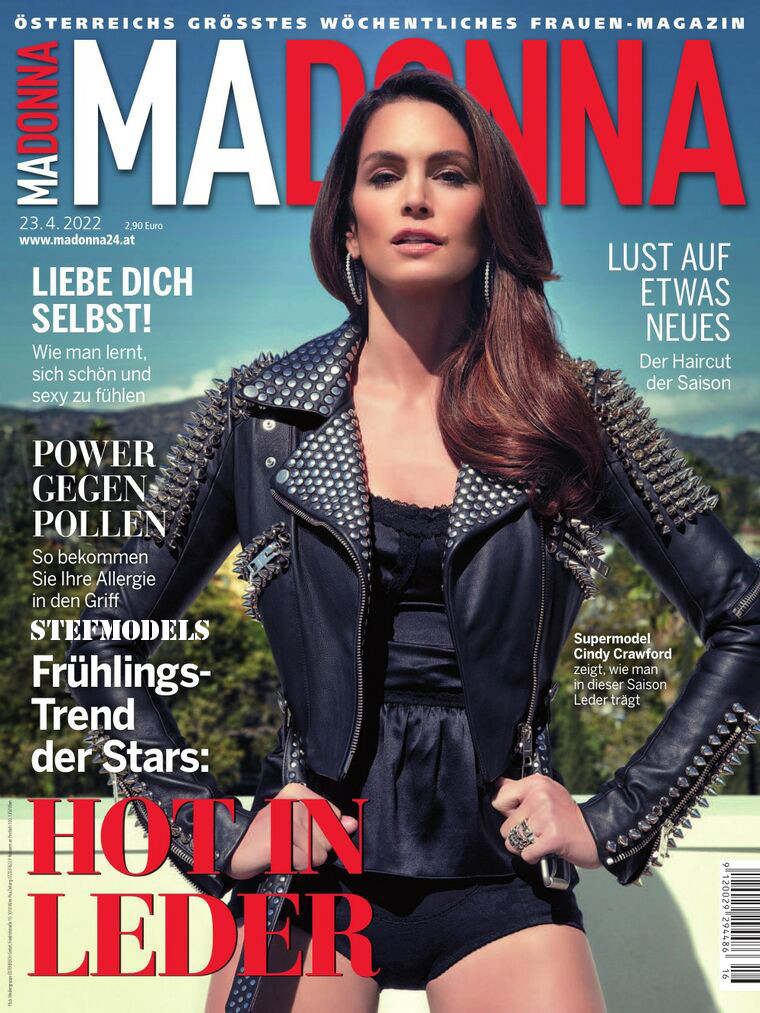 Cindy Crawford featured on the MADONNA cover from April 2022