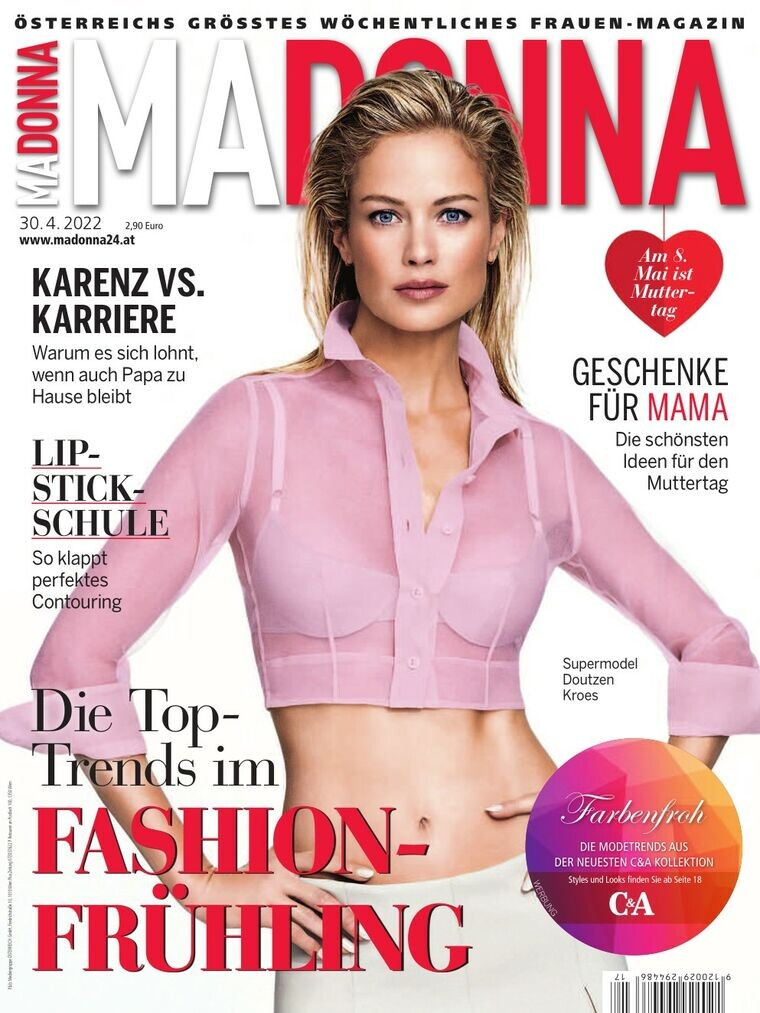 Carolyn Murphy featured on the MADONNA cover from April 2022
