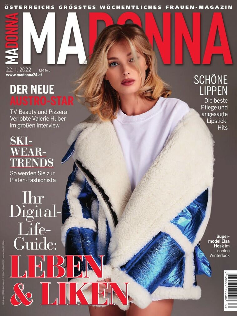 Elsa Hosk featured on the MADONNA cover from January 2022