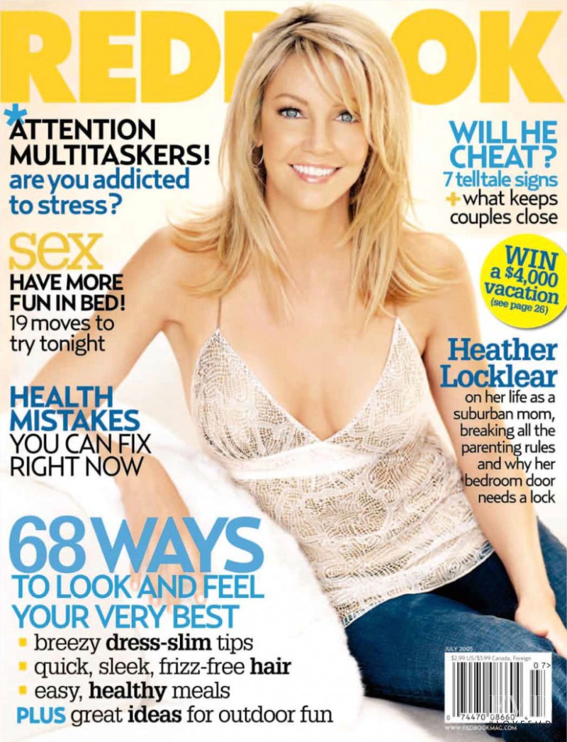 Heather Locklear featured on the Redbook cover from July 2005