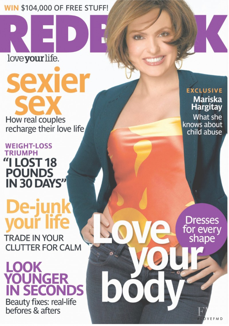 Mariska Hargitay featured on the Redbook cover from April 2008