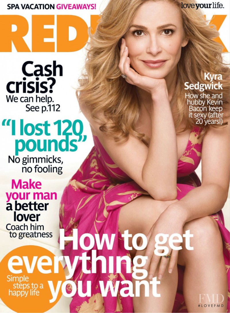 Kyra Sedgwick featured on the Redbook cover from August 2008