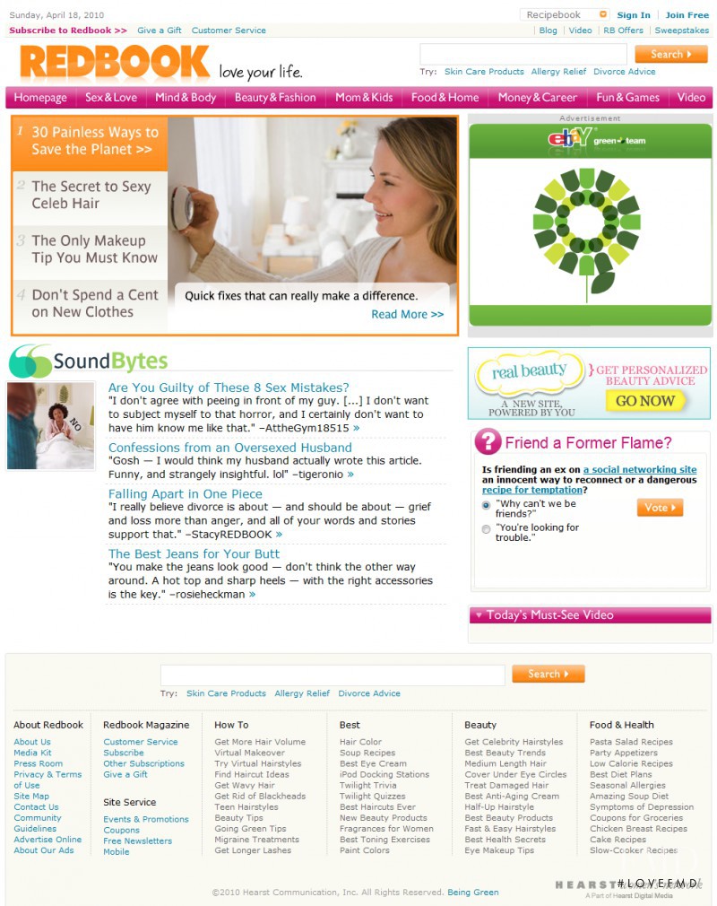  featured on the RedbookMag.com screen from April 2010