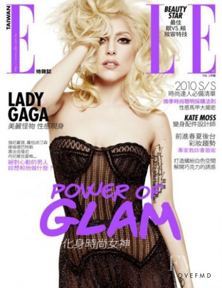 Lady Gaga featured on the Elle Taiwan cover from February 2010