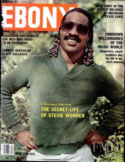 Stevie Wonder featured on the Ebony cover from April 1980