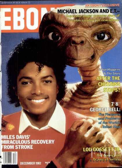 Michael Jackson and E.T. featured on the Ebony cover from December 1982