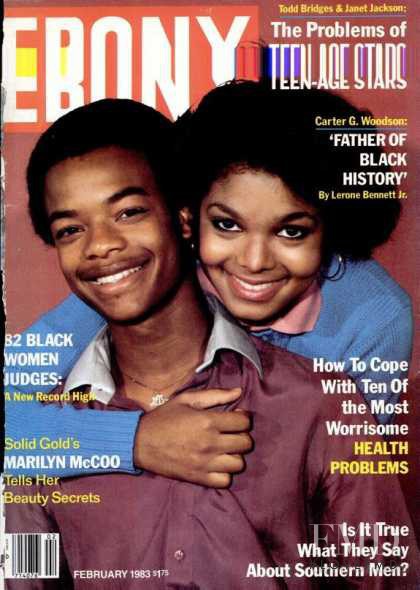 Todd Bridges & Janet Jackson featured on the Ebony cover from February 1983