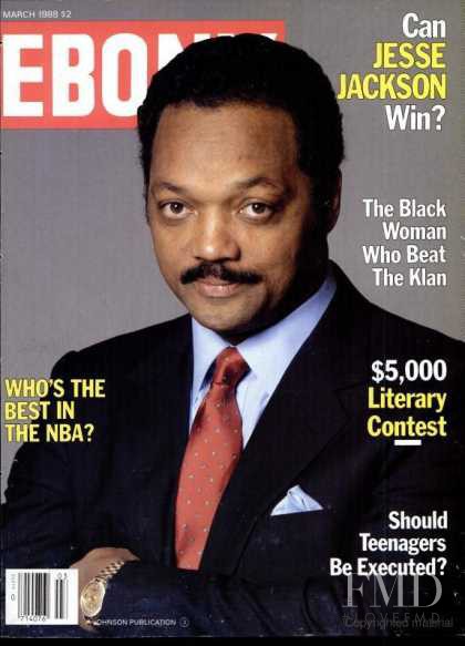 Jesse Jackson featured on the Ebony cover from March 1988