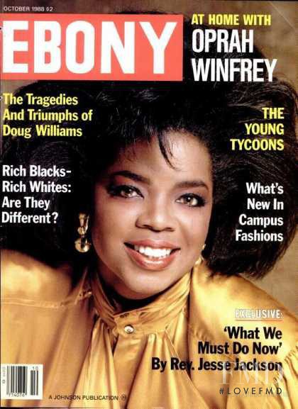 Oprah Winfrey featured on the Ebony cover from October 1988