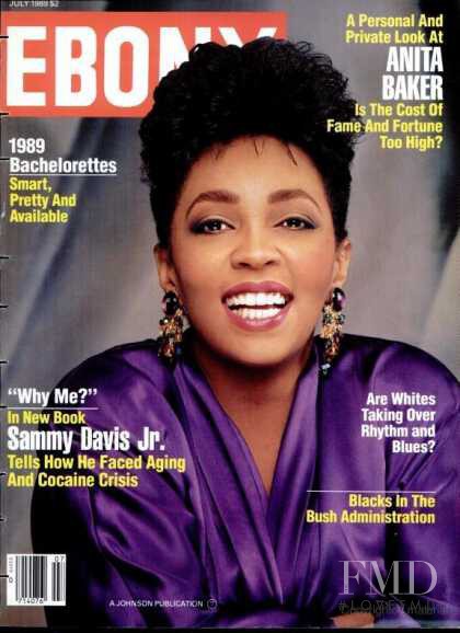 Anita Baker featured on the Ebony cover from July 1989