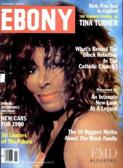 Tina Turner featured on the Ebony cover from November 1989