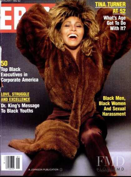 Tina Turner featured on the Ebony cover from January 1992