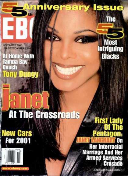 Janet Jackson featured on the Ebony cover from November 2000