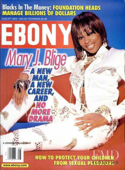 Mary J. Blige featured on the Ebony cover from August 2002