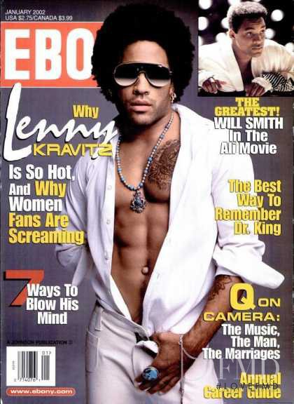 Lenny Kravitz featured on the Ebony cover from January 2002