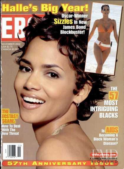 Halle Berry featured on the Ebony cover from November 2002