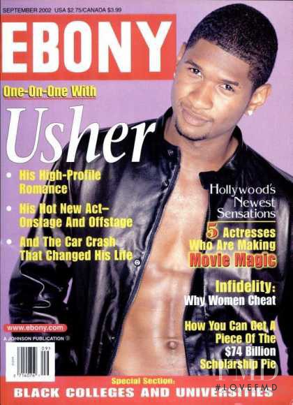Usher featured on the Ebony cover from September 2002