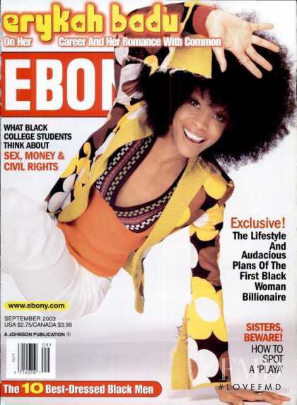 Erykah Badu featured on the Ebony cover from September 2003
