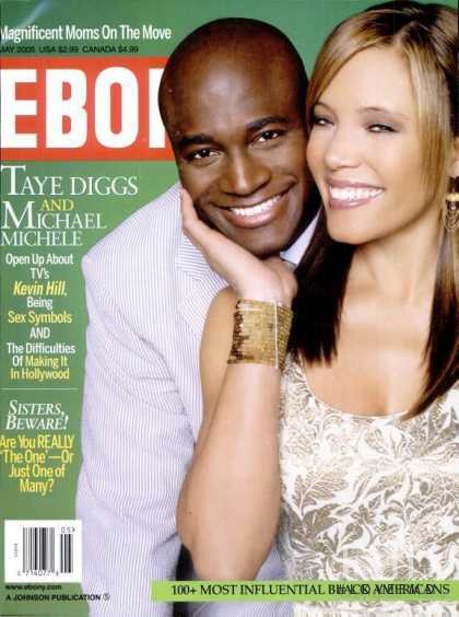 Taye Diggs & Michael Michele featured on the Ebony cover from May 2005
