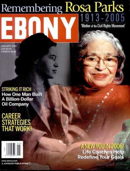 Rosa Parks featured on the Ebony cover from January 2006