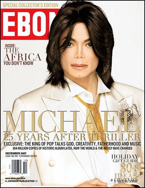 Michael Jackson featured on the Ebony cover from December 2007