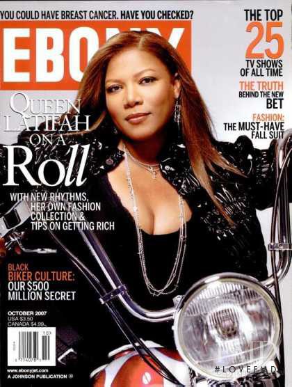 Queen Latifah featured on the Ebony cover from October 2007