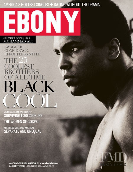 Muhammad Ali featured on the Ebony cover from August 2008