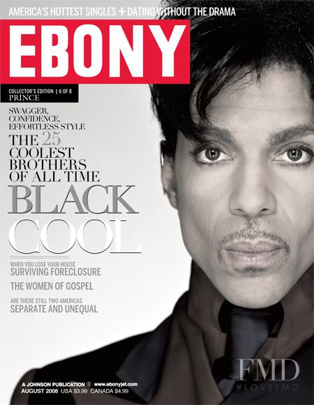 Prince featured on the Ebony cover from August 2008