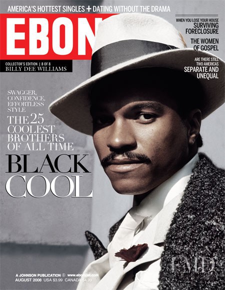 Billy Dee Williams featured on the Ebony cover from August 2008