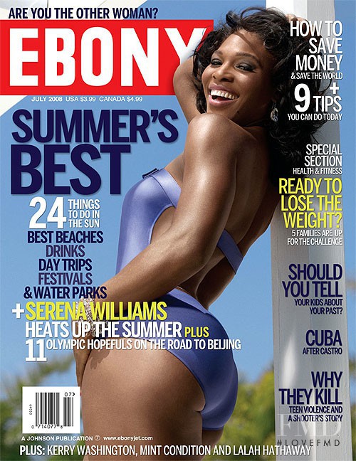 Serena Williams featured on the Ebony cover from July 2008