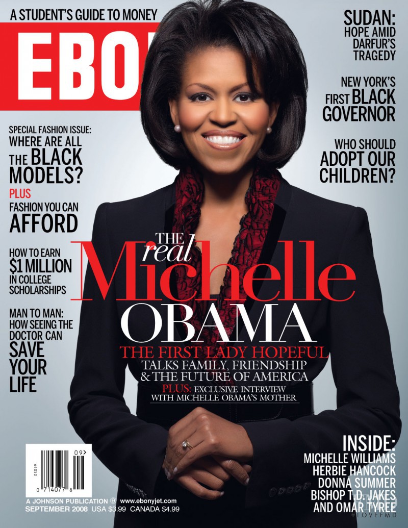 Michelle Obama featured on the Ebony cover from September 2008