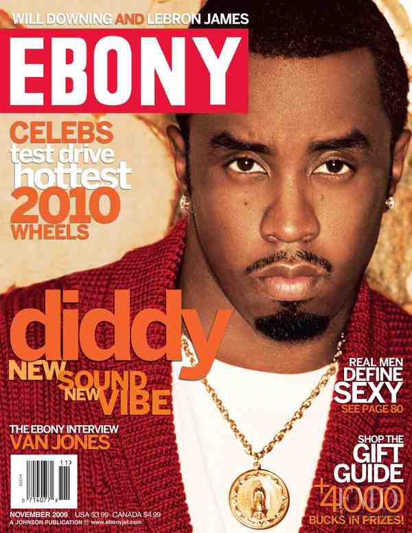 P. Diddy featured on the Ebony cover from November 2009